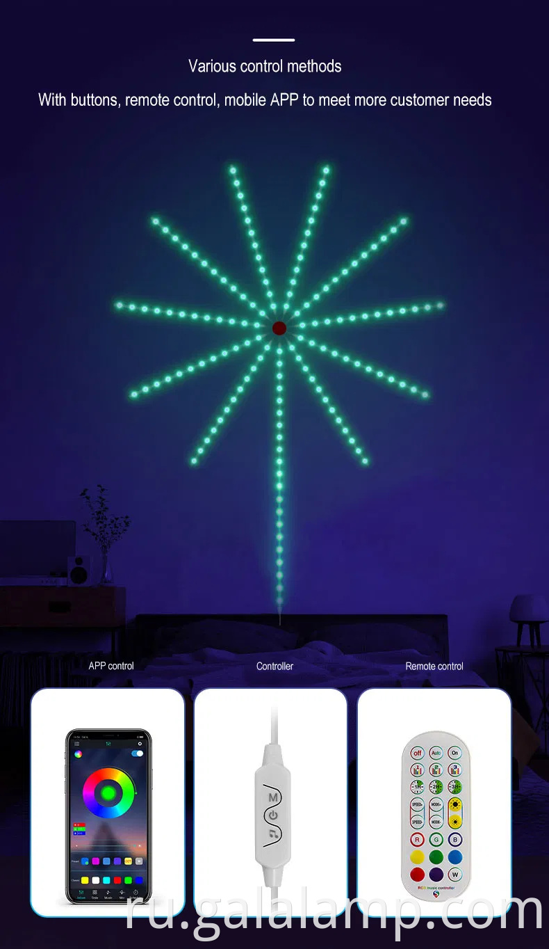 Красочный симфонический светодиодный фейерверк полосатый свет для домашнего декора